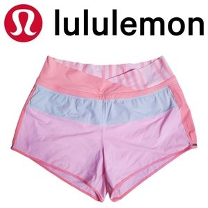 Lululemon Cross Front Lined Pink Peach Shorts Athletics